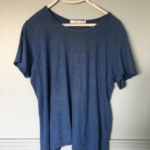 blue t shirt cotton linen blend